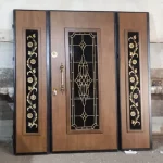 درب لابی چوبی با شیشه کد L05