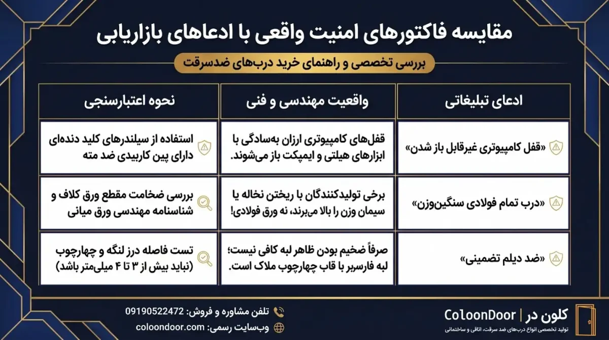 مقایسه فاکتورهای امنیت واقعی با ادعاهای بازاریابی